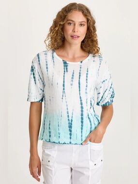 XCVI
ESTI LINEN SHORT SLEEVE TEE
 In Elixir Wash Colossus